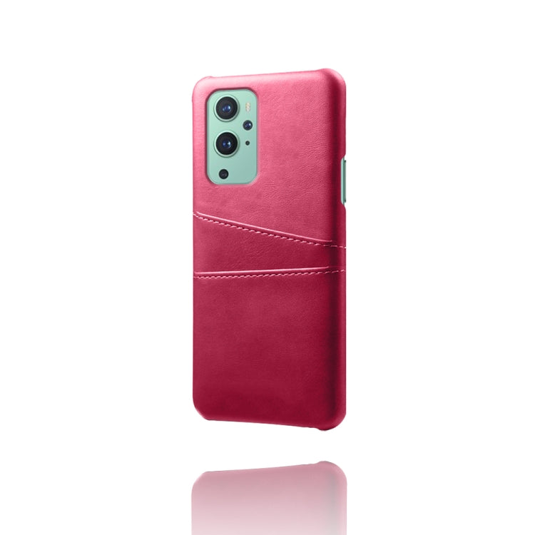 For OnePlus 9 Calf Texture PC + PU Leather Back Cover Shockproof Case with Dual Card Slots