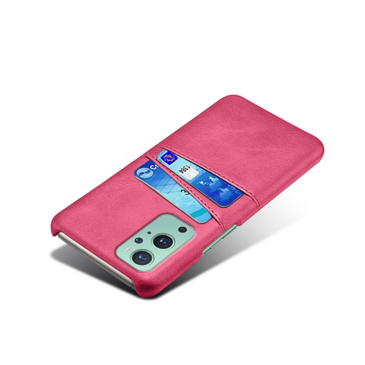For OnePlus 9 Calf Texture PC + PU Leather Back Cover Shockproof Case with Dual Card Slots