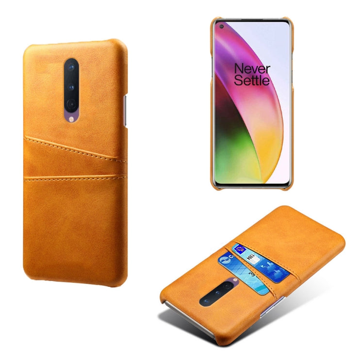 For OnePlus 8 Calf Texture PC + PU Leather Back Cover Shockproof Case with Dual Card Slots
