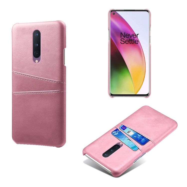 For OnePlus 8 Calf Texture PC + PU Leather Back Cover Shockproof Case with Dual Card Slots