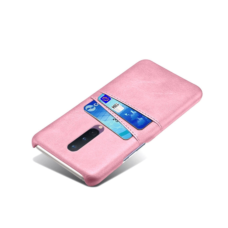 For OnePlus 8 Calf Texture PC + PU Leather Back Cover Shockproof Case with Dual Card Slots