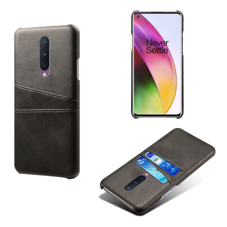 For OnePlus 8 Calf Texture PC + PU Leather Back Cover Shockproof Case with Dual Card Slots