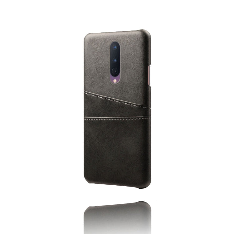 For OnePlus 8 Calf Texture PC + PU Leather Back Cover Shockproof Case with Dual Card Slots
