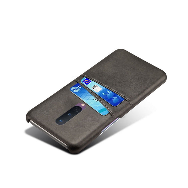 For OnePlus 8 Calf Texture PC + PU Leather Back Cover Shockproof Case with Dual Card Slots