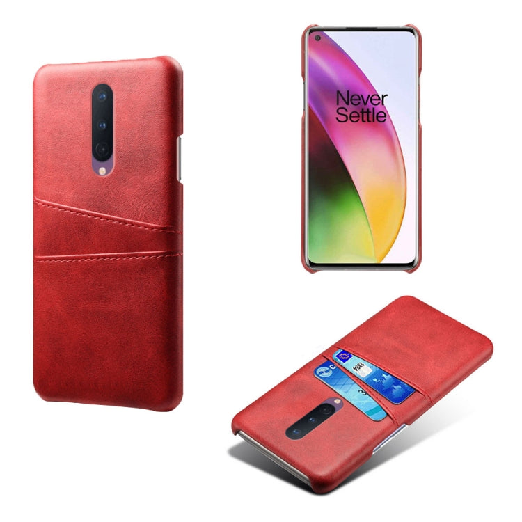 For OnePlus 8 Calf Texture PC + PU Leather Back Cover Shockproof Case with Dual Card Slots