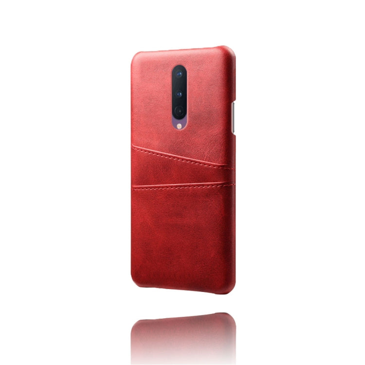 For OnePlus 8 Calf Texture PC + PU Leather Back Cover Shockproof Case with Dual Card Slots