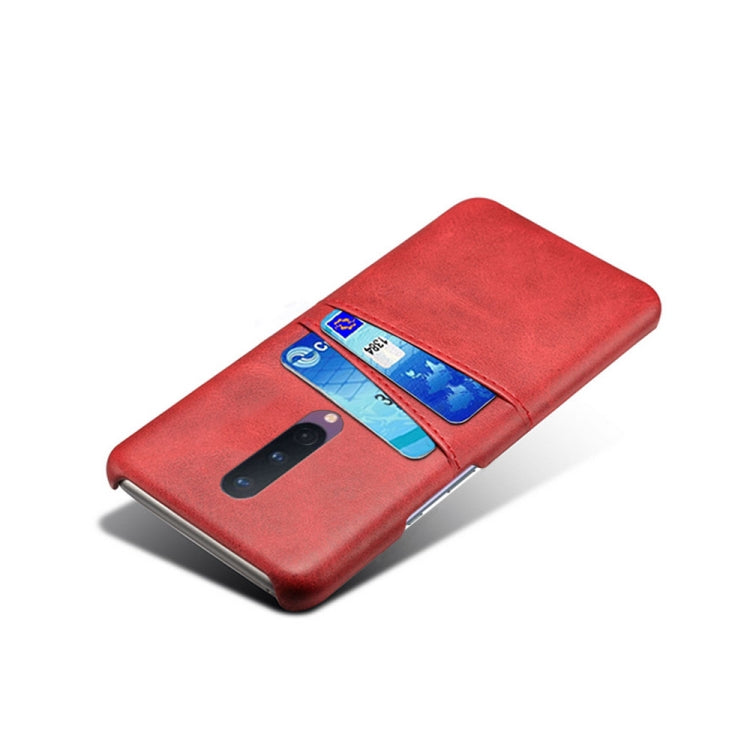 For OnePlus 8 Calf Texture PC + PU Leather Back Cover Shockproof Case with Dual Card Slots