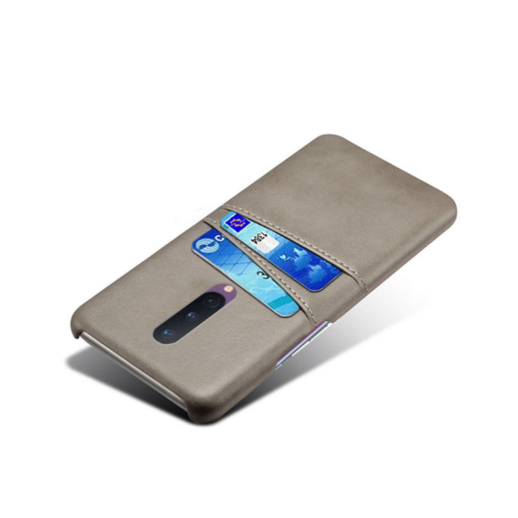 For OnePlus 8 Calf Texture PC + PU Leather Back Cover Shockproof Case with Dual Card Slots