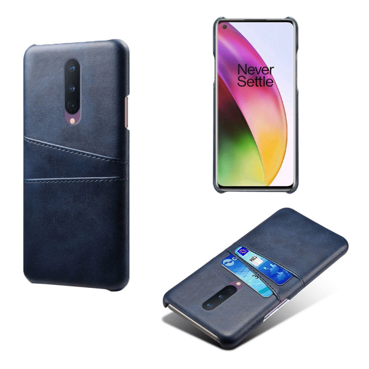 For OnePlus 8 Calf Texture PC + PU Leather Back Cover Shockproof Case with Dual Card Slots