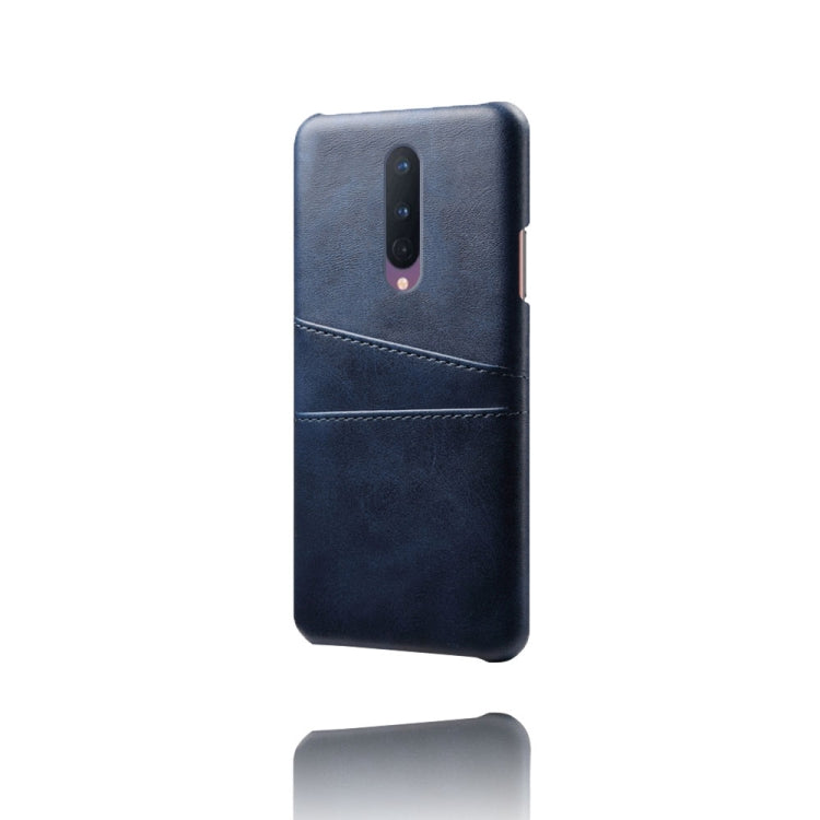 For OnePlus 8 Calf Texture PC + PU Leather Back Cover Shockproof Case with Dual Card Slots