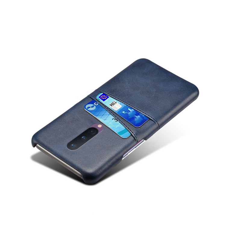 For OnePlus 8 Calf Texture PC + PU Leather Back Cover Shockproof Case with Dual Card Slots