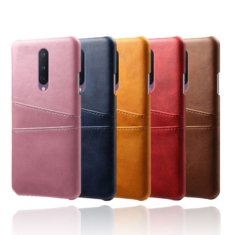 For OnePlus 8 Calf Texture PC + PU Leather Back Cover Shockproof Case with Dual Card Slots