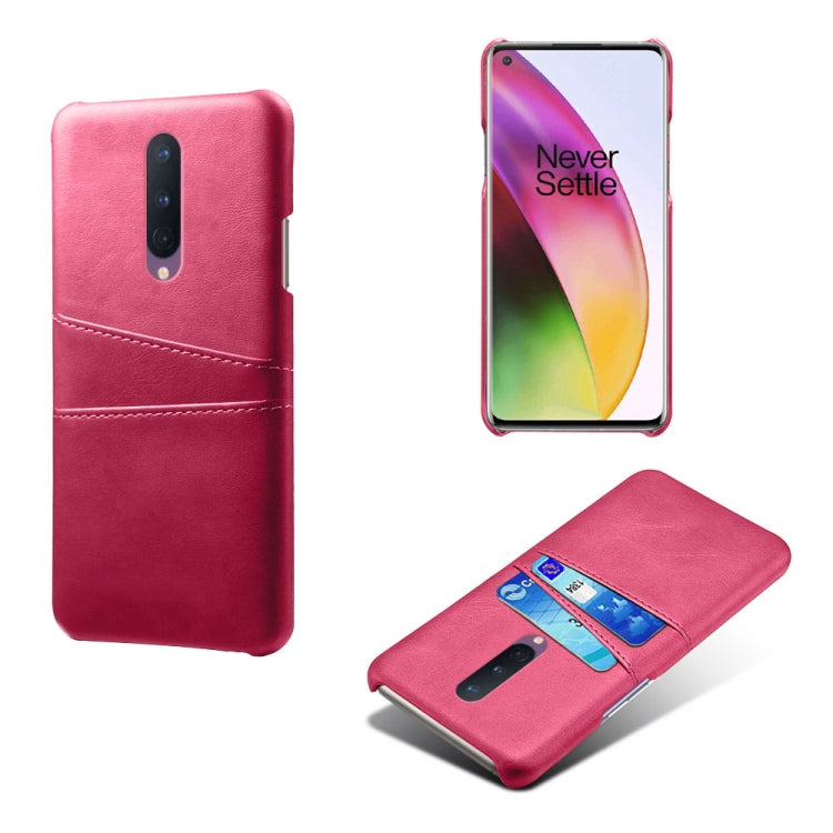 For OnePlus 8 Calf Texture PC + PU Leather Back Cover Shockproof Case with Dual Card Slots