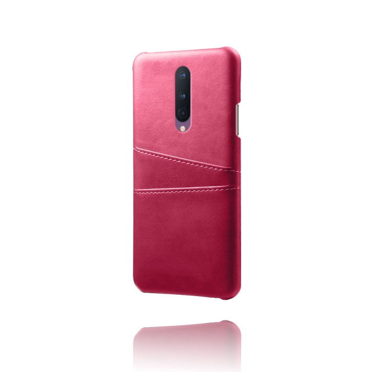 For OnePlus 8 Calf Texture PC + PU Leather Back Cover Shockproof Case with Dual Card Slots