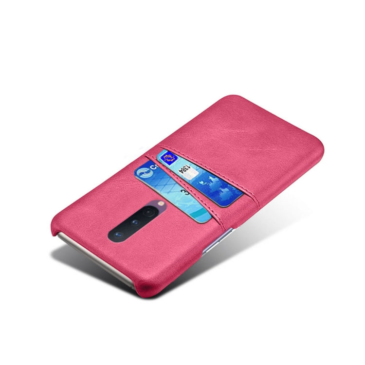For OnePlus 8 Calf Texture PC + PU Leather Back Cover Shockproof Case with Dual Card Slots