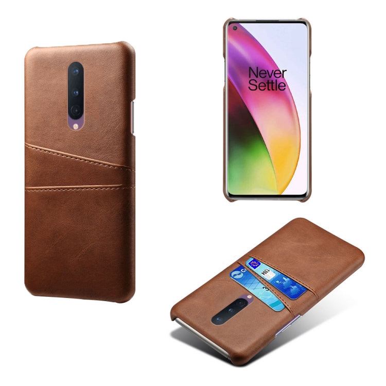 For OnePlus 8 Calf Texture PC + PU Leather Back Cover Shockproof Case with Dual Card Slots