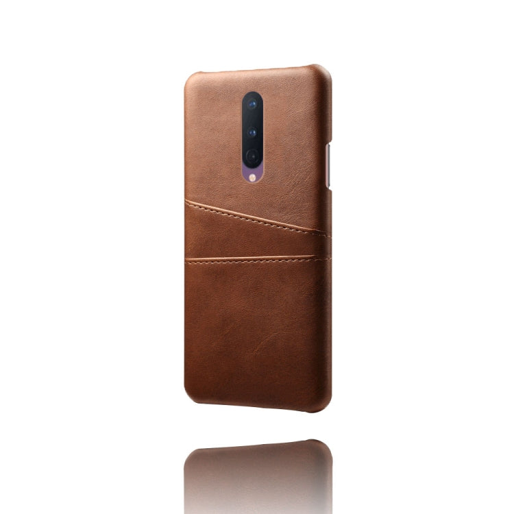 For OnePlus 8 Calf Texture PC + PU Leather Back Cover Shockproof Case with Dual Card Slots