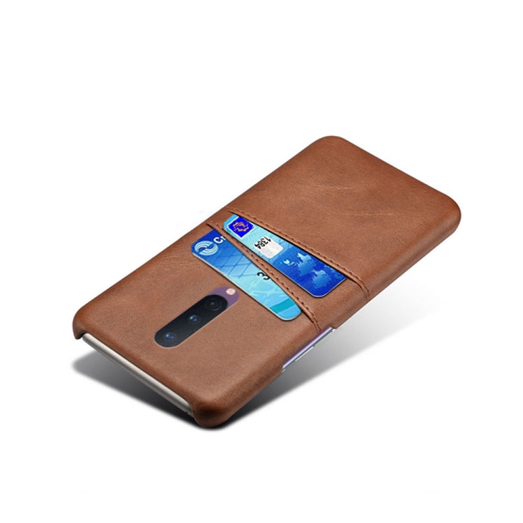 For OnePlus 8 Calf Texture PC + PU Leather Back Cover Shockproof Case with Dual Card Slots