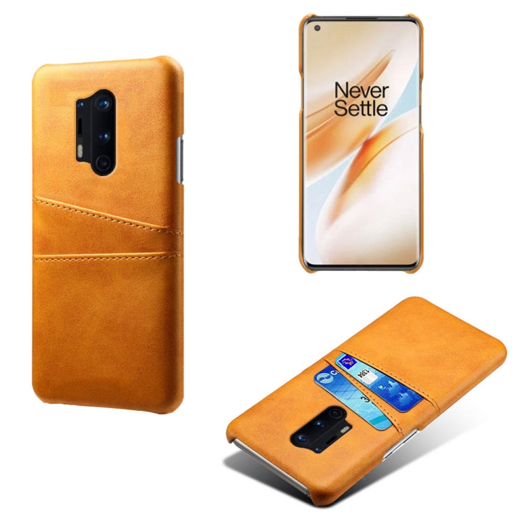 For OnePlus 8 Pro Calf Texture PC + PU Leather Back Cover Shockproof Case with Dual Card Slots