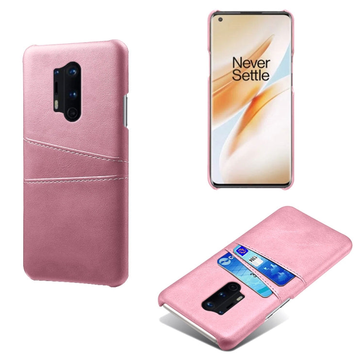For OnePlus 8 Pro Calf Texture PC + PU Leather Back Cover Shockproof Case with Dual Card Slots