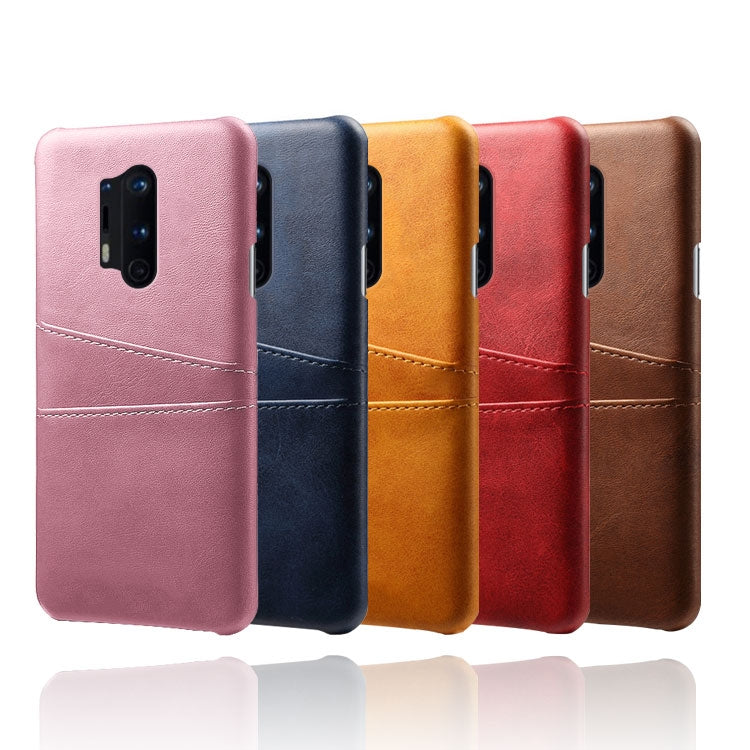 For OnePlus 8 Pro Calf Texture PC + PU Leather Back Cover Shockproof Case with Dual Card Slots