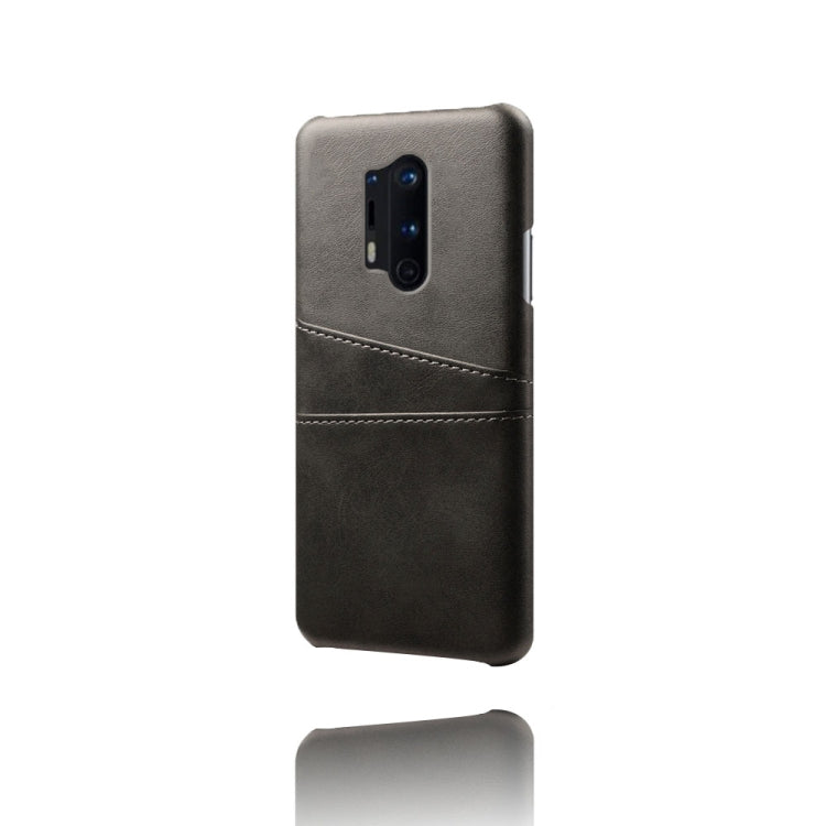 For OnePlus 8 Pro Calf Texture PC + PU Leather Back Cover Shockproof Case with Dual Card Slots