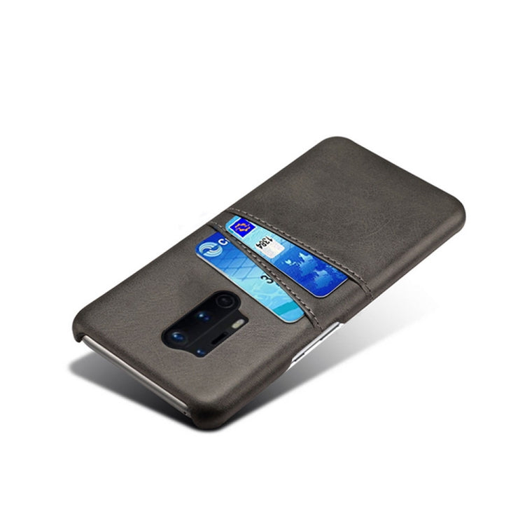 For OnePlus 8 Pro Calf Texture PC + PU Leather Back Cover Shockproof Case with Dual Card Slots