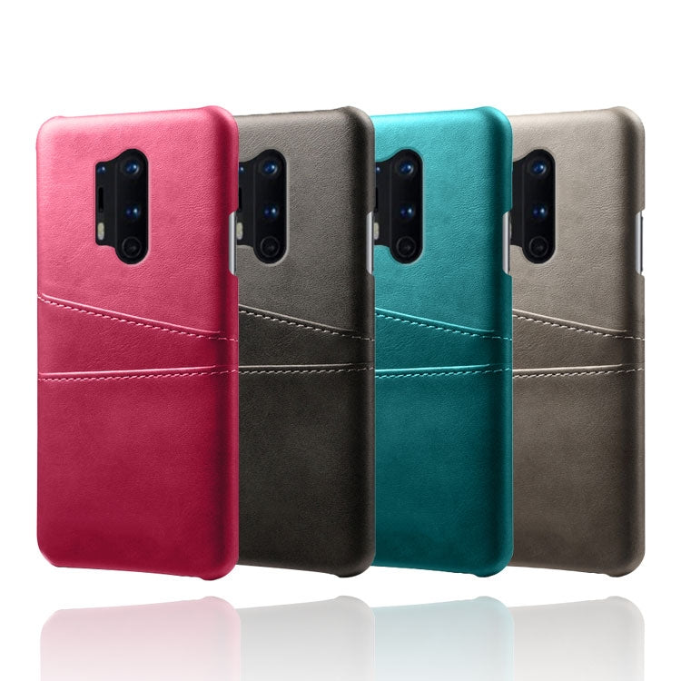 For OnePlus 8 Pro Calf Texture PC + PU Leather Back Cover Shockproof Case with Dual Card Slots