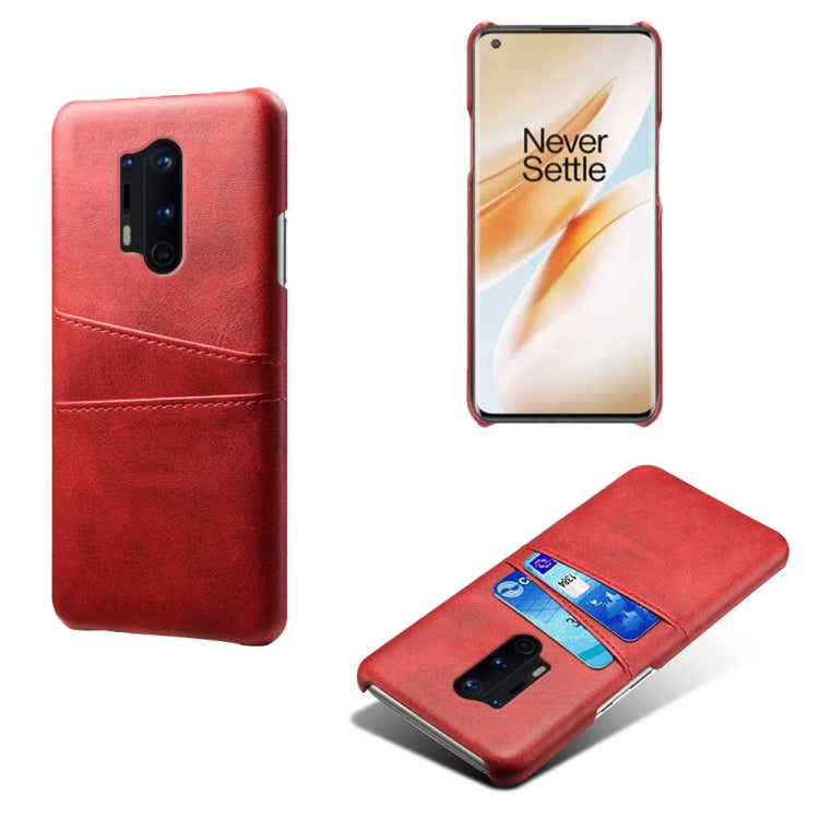 For OnePlus 8 Pro Calf Texture PC + PU Leather Back Cover Shockproof Case with Dual Card Slots