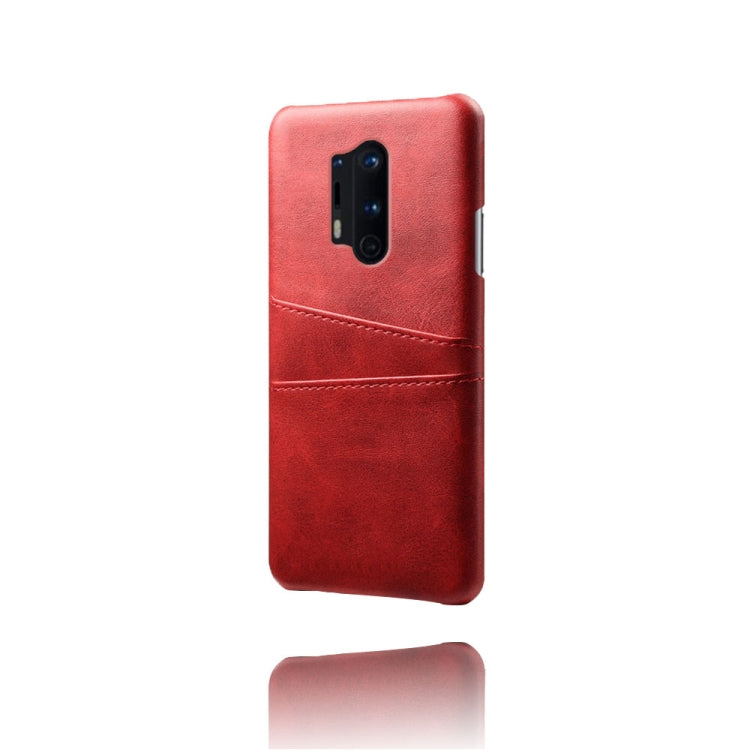 For OnePlus 8 Pro Calf Texture PC + PU Leather Back Cover Shockproof Case with Dual Card Slots