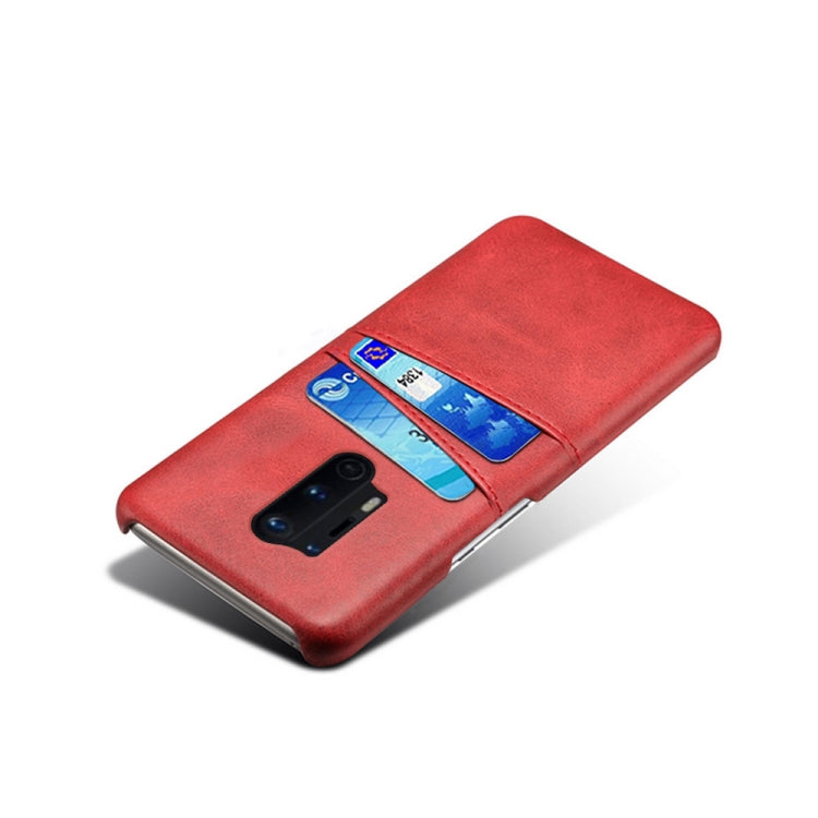 For OnePlus 8 Pro Calf Texture PC + PU Leather Back Cover Shockproof Case with Dual Card Slots