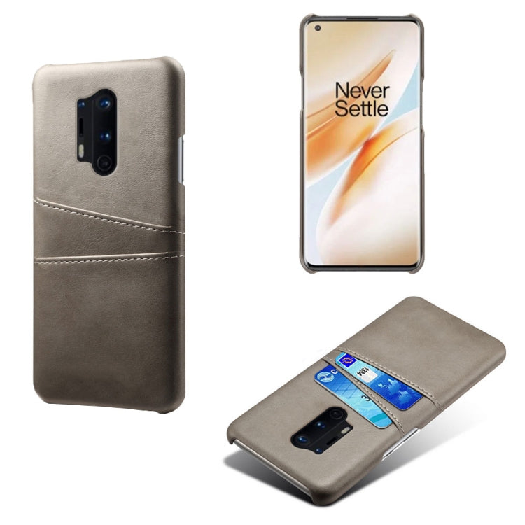 For OnePlus 8 Pro Calf Texture PC + PU Leather Back Cover Shockproof Case with Dual Card Slots