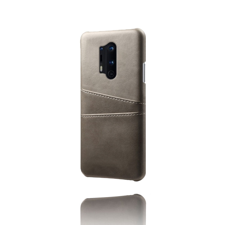 For OnePlus 8 Pro Calf Texture PC + PU Leather Back Cover Shockproof Case with Dual Card Slots