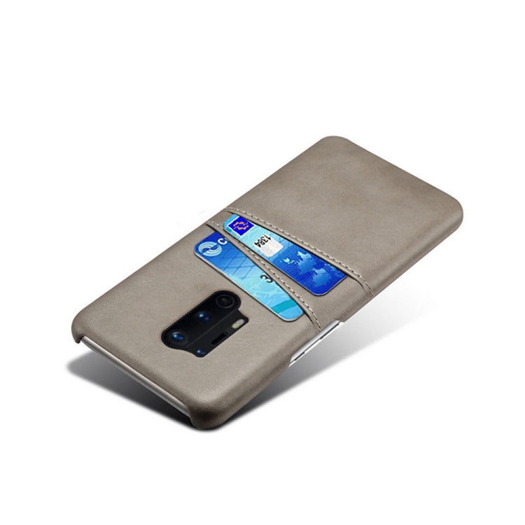 For OnePlus 8 Pro Calf Texture PC + PU Leather Back Cover Shockproof Case with Dual Card Slots