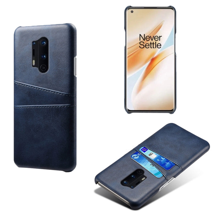 For OnePlus 8 Pro Calf Texture PC + PU Leather Back Cover Shockproof Case with Dual Card Slots