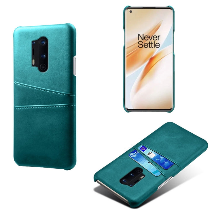 For OnePlus 8 Pro Calf Texture PC + PU Leather Back Cover Shockproof Case with Dual Card Slots