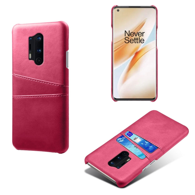 For OnePlus 8 Pro Calf Texture PC + PU Leather Back Cover Shockproof Case with Dual Card Slots