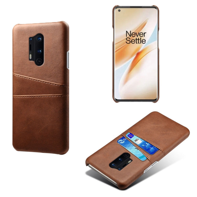 For OnePlus 8 Pro Calf Texture PC + PU Leather Back Cover Shockproof Case with Dual Card Slots
