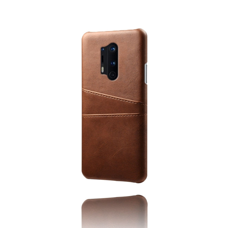 For OnePlus 8 Pro Calf Texture PC + PU Leather Back Cover Shockproof Case with Dual Card Slots