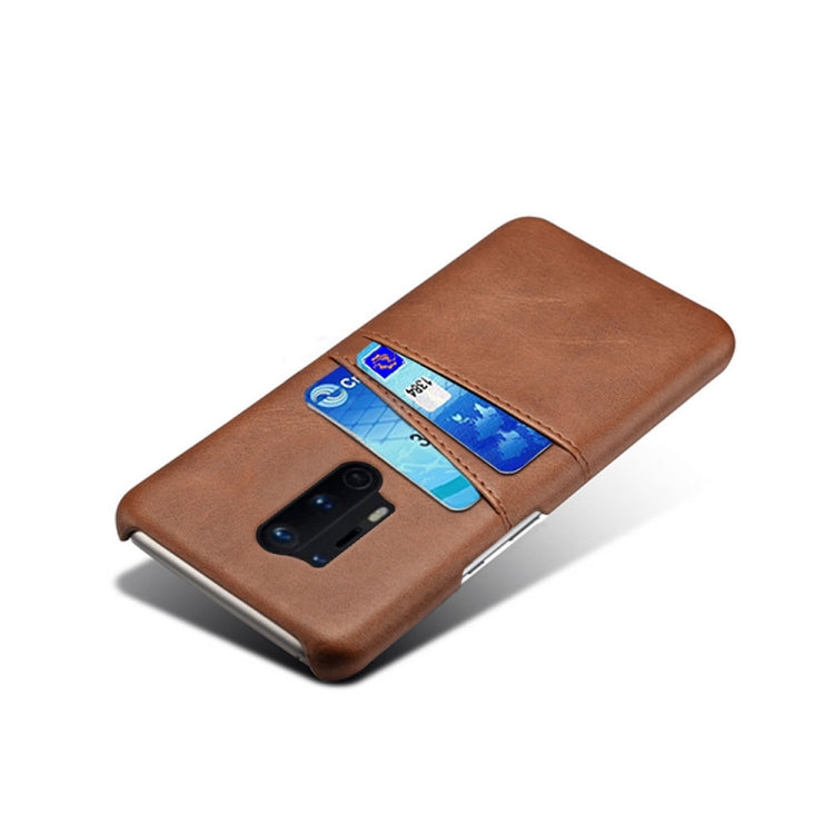 For OnePlus 8 Pro Calf Texture PC + PU Leather Back Cover Shockproof Case with Dual Card Slots