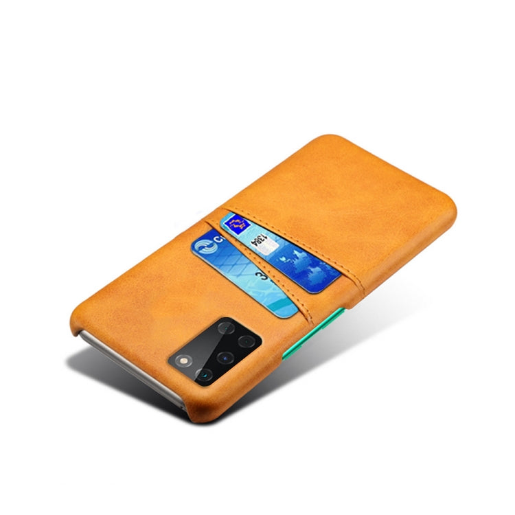 For OnePlus 8T Calf Texture PC + PU Leather Back Cover Shockproof Case with Dual Card Slots