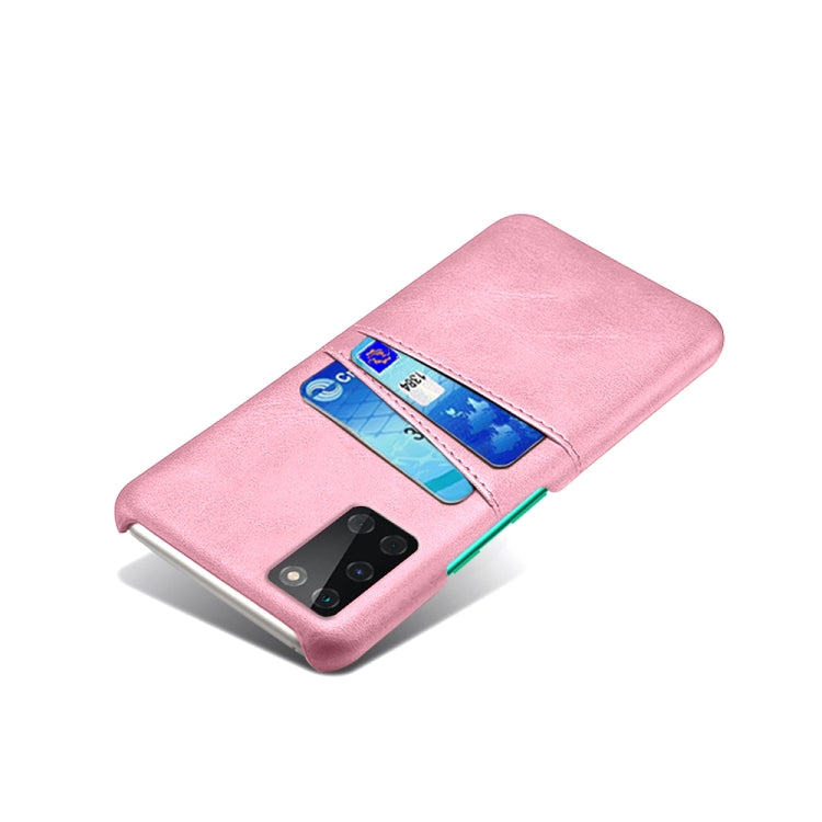 For OnePlus 8T Calf Texture PC + PU Leather Back Cover Shockproof Case with Dual Card Slots