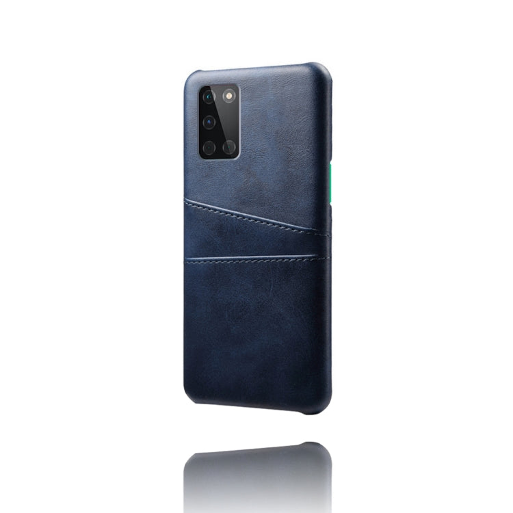 For OnePlus 8T Calf Texture PC + PU Leather Back Cover Shockproof Case with Dual Card Slots