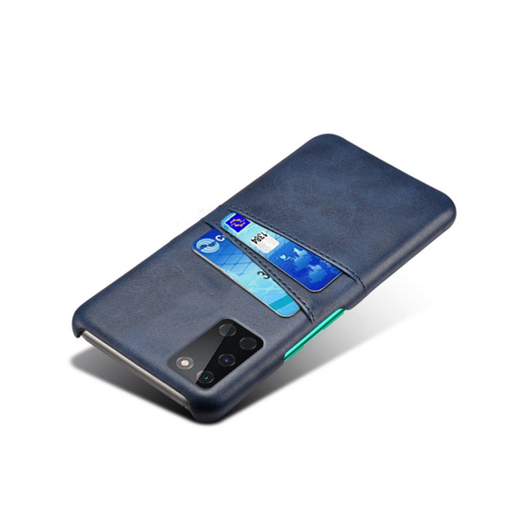 For OnePlus 8T Calf Texture PC + PU Leather Back Cover Shockproof Case with Dual Card Slots