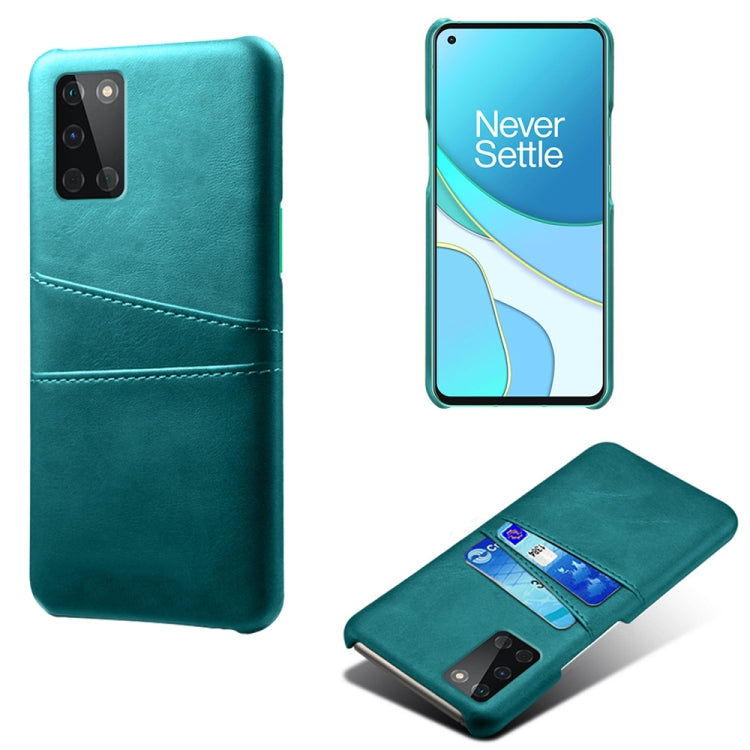 For OnePlus 8T Calf Texture PC + PU Leather Back Cover Shockproof Case with Dual Card Slots