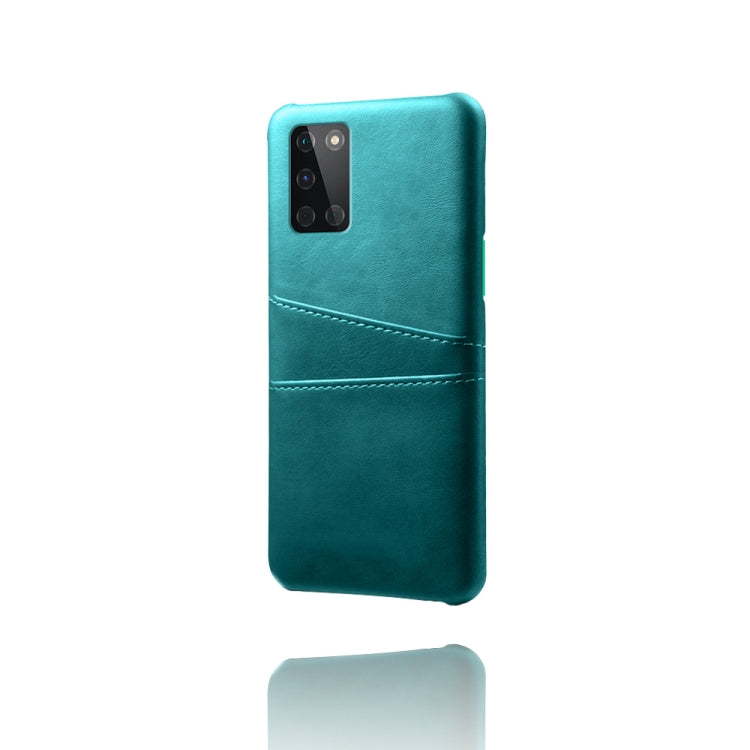 For OnePlus 8T Calf Texture PC + PU Leather Back Cover Shockproof Case with Dual Card Slots
