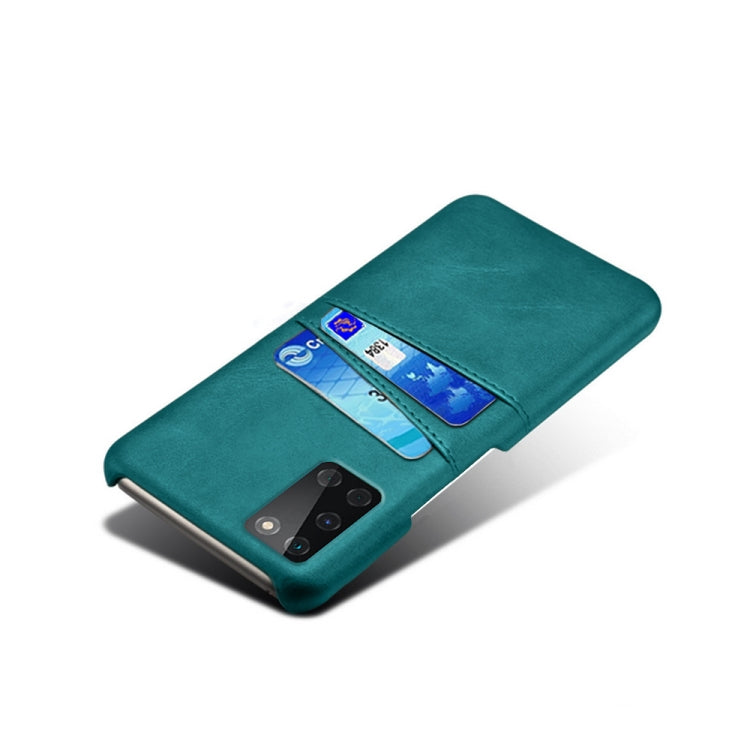 For OnePlus 8T Calf Texture PC + PU Leather Back Cover Shockproof Case with Dual Card Slots