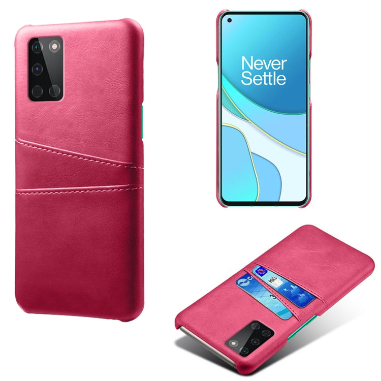 For OnePlus 8T Calf Texture PC + PU Leather Back Cover Shockproof Case with Dual Card Slots