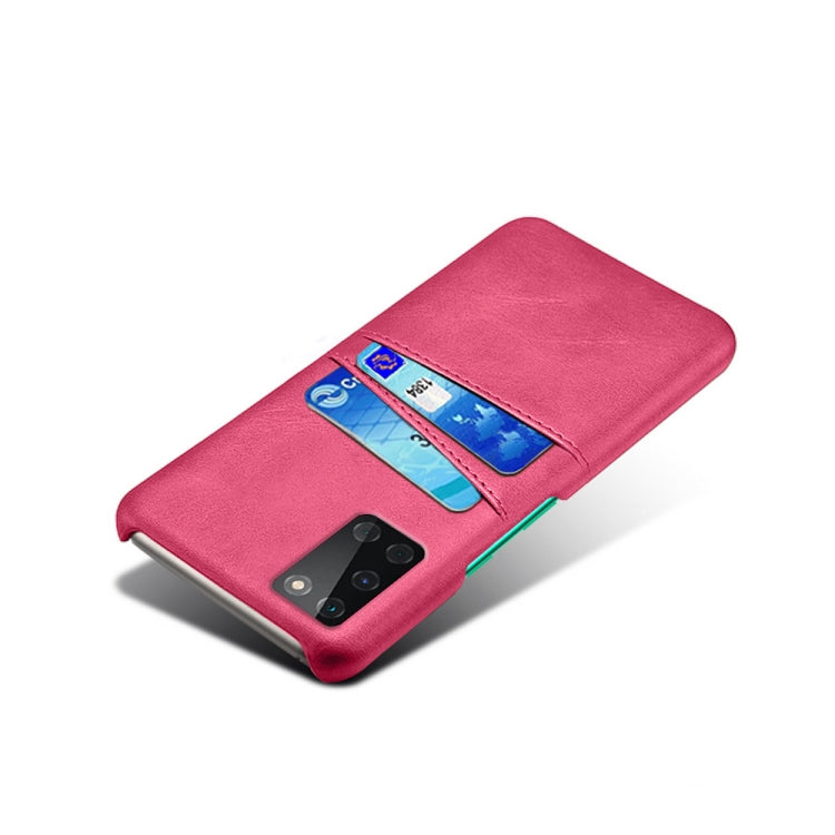 For OnePlus 8T Calf Texture PC + PU Leather Back Cover Shockproof Case with Dual Card Slots