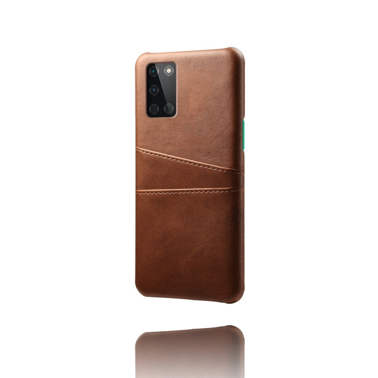 For OnePlus 8T Calf Texture PC + PU Leather Back Cover Shockproof Case with Dual Card Slots